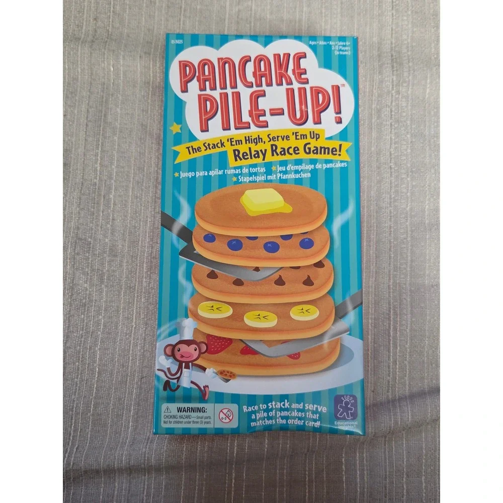 Educational Insights Pancake Pile-Up! Relay Race Game Preschool NEW